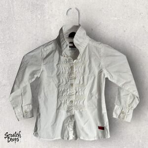 Tommy Hilfiger Kids Size 4 Vintage Style White Victorian Blouse Ruffles Classic
